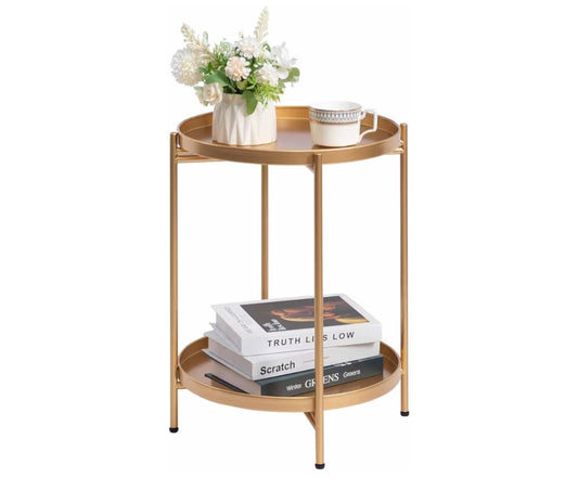 Gold 2 tier side table