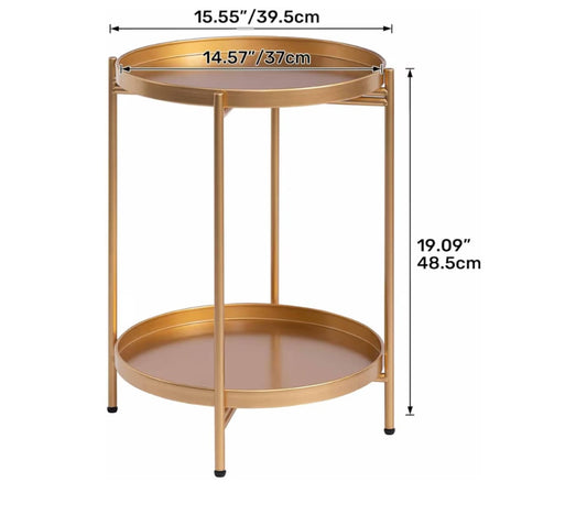 Gold 2 tier side table